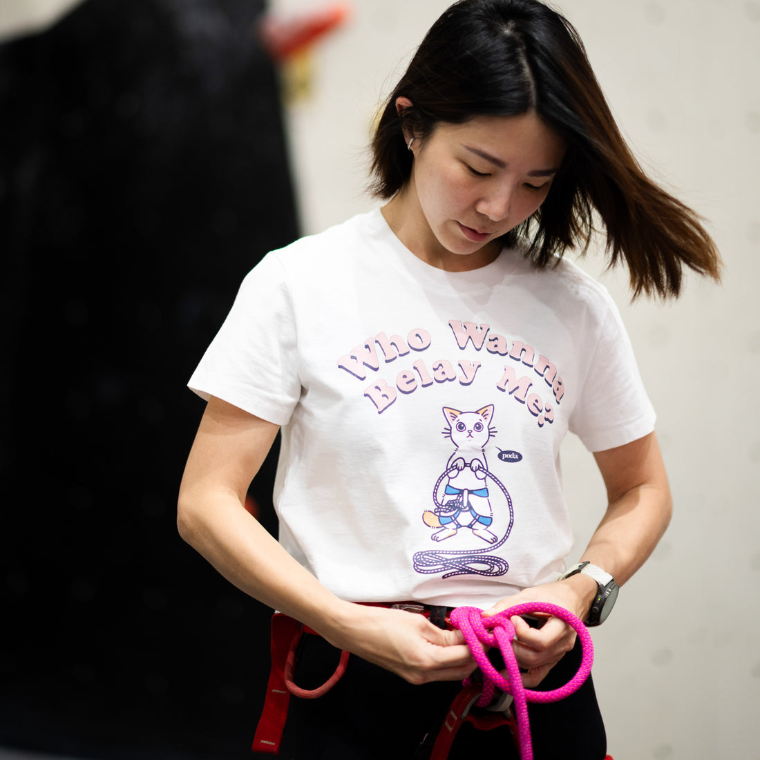PODA Who Wanna Belay Me Crop T-Shirt