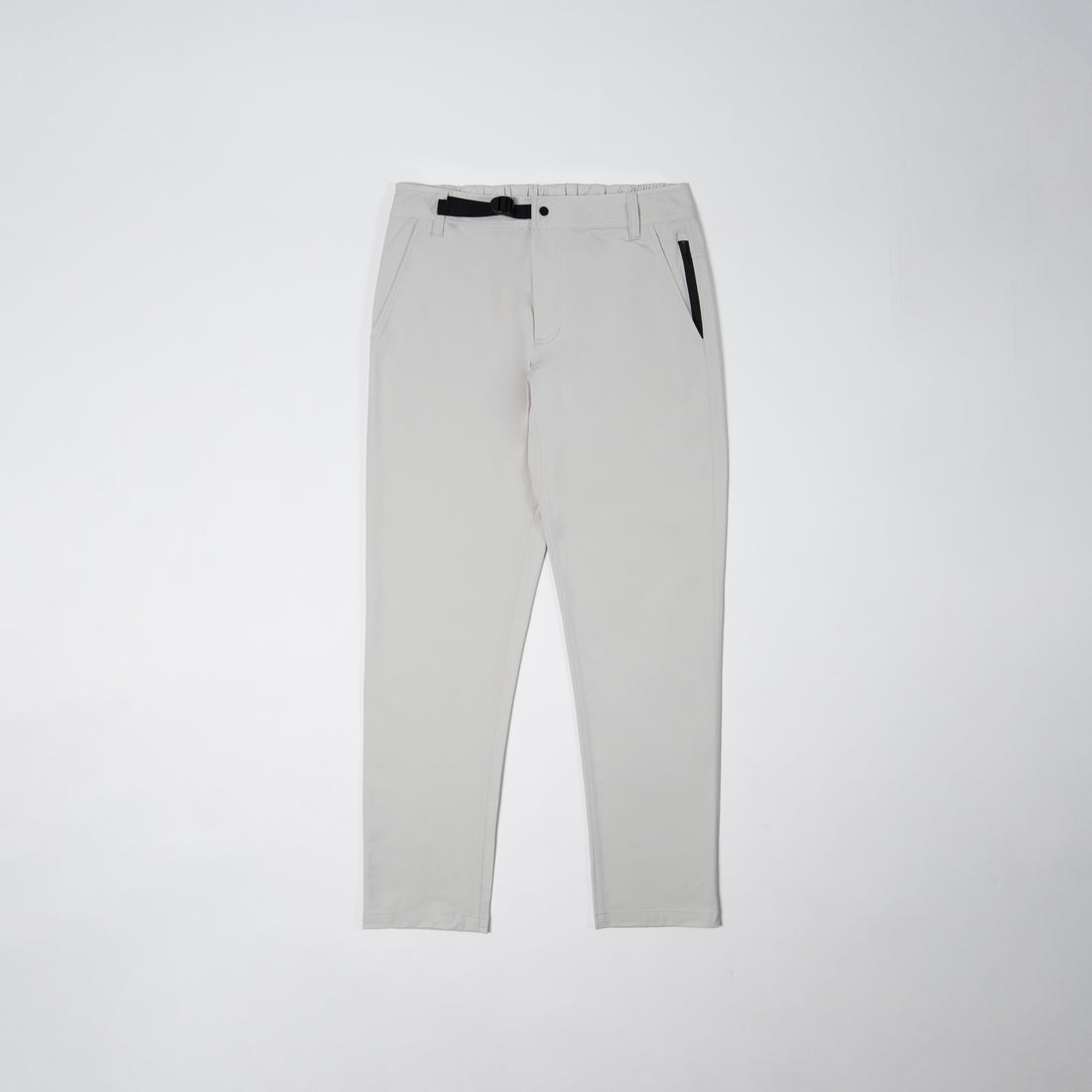 Poda Project pants limestone color with black zippers and bow on a white background